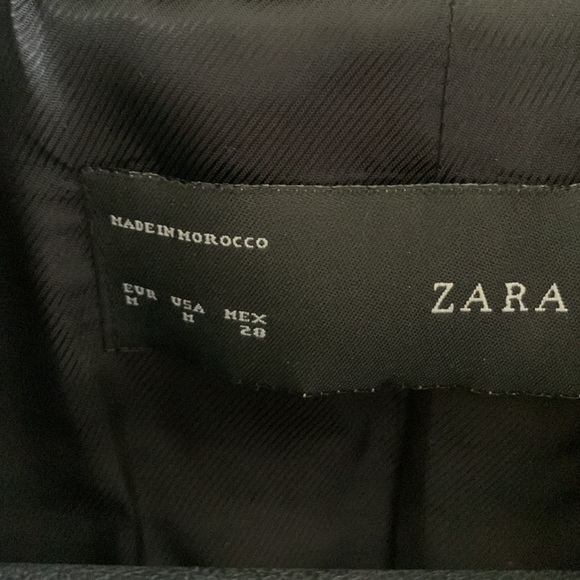 Zara Women’s Tweed Black and White Jacket Tuxedo-style Lapels Medium - Picture 7 of 7